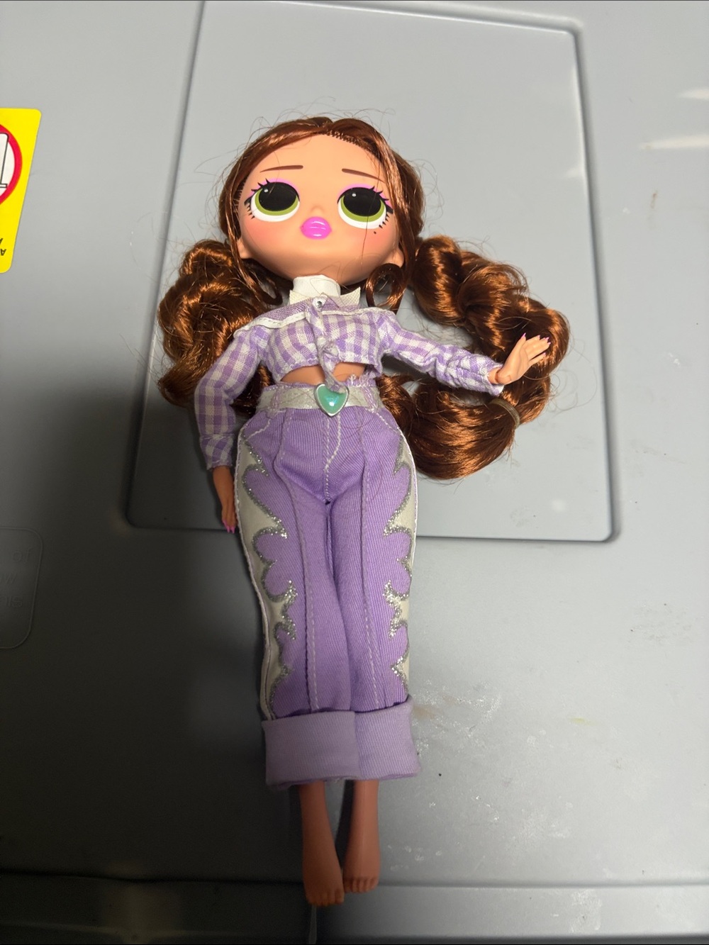 Lilac Two-Piece Doll Outfit with Heart Belt (No Brand)